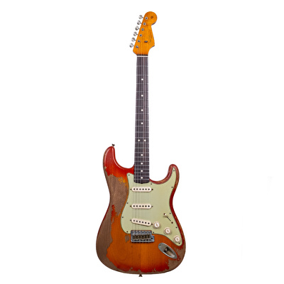 Fender Custom Shop Masterbuilt Dennis Galuszka 1963 Stratocaster Ultra Heavy Relic Aged Cherry Sunburst Elektro Gitar