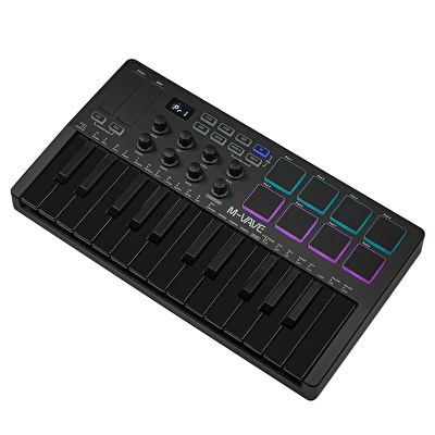M-VAVE SMK-25 25 Tuşlu Kablosuz Şarjlı MIDI Klavye (Siyah)