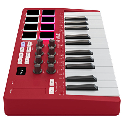 M-VAVE SMK-25 25 Tuşlu Kablosuz Şarjlı MIDI Klavye (Kırmızı)