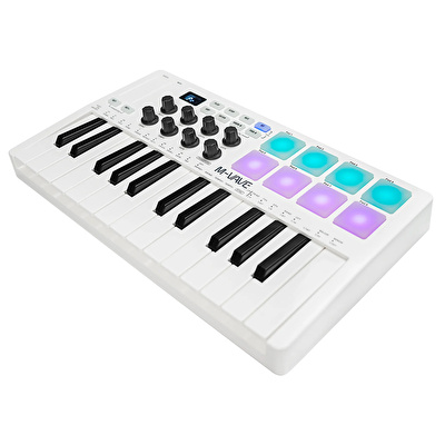 M-VAVE SMK-25 25 Tuşlu Kablosuz Şarjlı MIDI Klavye (Beyaz)