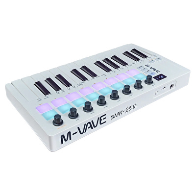 M-VAVE SMK-25 II 25 Tuşlu Kablosuz Şarjlı MIDI Klavye (Beyaz)