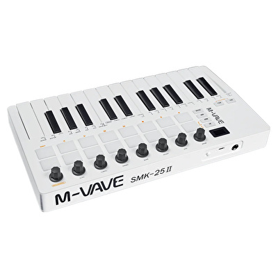 M-VAVE SMK-25 II 25 Tuşlu Kablosuz Şarjlı MIDI Klavye (Beyaz)