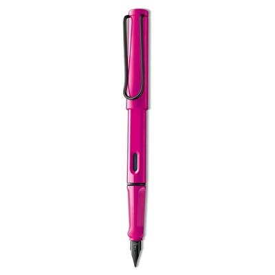 LAMY Safari Dolma Kalem Metal Siyah Klips M Uç Pembe