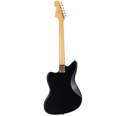 Fender Made in Japan Traditional 60s Jazzmaster Gold HW Black Pearl Elektro Gitar (Gigbag Dahil)