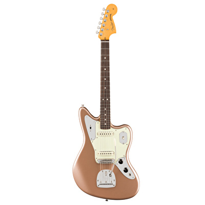 Fender American Professional Classic Jaguar Faded Firemist Gold Elektro Gitar (Gigbag Dahil)