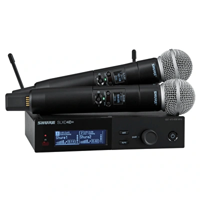 SHURE SLXD24D+E/58-G65 2xSM58 Dijital İkili El Telsiz Mikrofon Seti