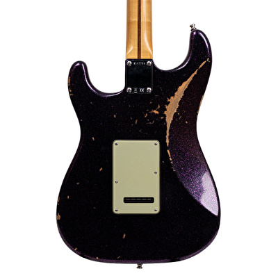 Fender Custom Shop Custom Deluxe Stratocaster HSS Relic Magenta Sparkle Elektro Gitar