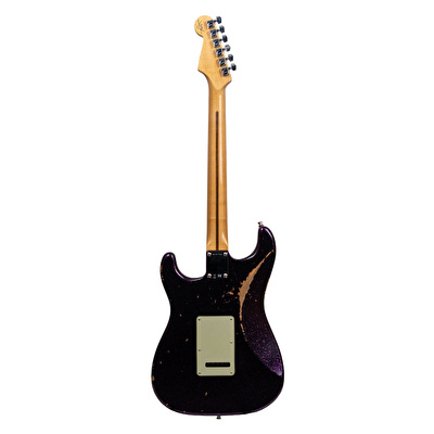 Fender Custom Shop Custom Deluxe Stratocaster HSS Relic Magenta Sparkle Elektro Gitar