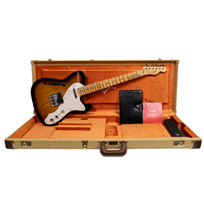 Fender Custom Shop 1950's Telecaster Thinline Journeyman Relic  2 Renk Sunburst Elektro Gitar