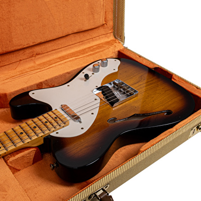 Fender Custom Shop 1950's Telecaster Thinline Journeyman Relic  2 Renk Sunburst Elektro Gitar
