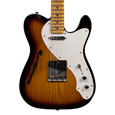 Fender Custom Shop 1950's Telecaster Thinline Journeyman Relic  2 Renk Sunburst Elektro Gitar