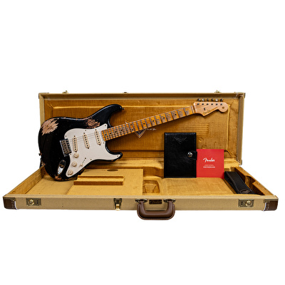 Fender Custom Shop 1957 Stratocaster Heavy Relic Siyah Elektro Gitar