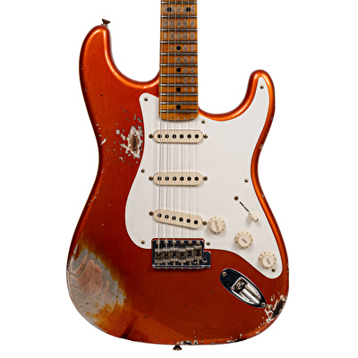 Fender Custom Shop 1957 Stratocaster Heavy Relic Aged Candy Tangerine Elektro Gitar