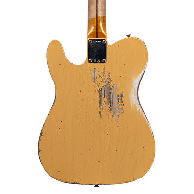Fender Custom Shop Cunife Blackguard Telecaster Bigsby Heavy Relic Aged Nocaster Blonde Elektro Gitar