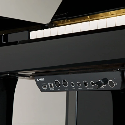 KAWAI K-300(J) ATX4 M/PEP Parlak Siyah Duvar Piyanosu - ATX4 Kulaklık Sistemli - Japon Üretimi