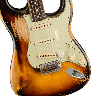 Fender Custom Shop Masterbuilt  by Paul Waller - John Frusciante Stratocaster Super Heavy Relic 3 Renk Sunburst Elektro Gitar