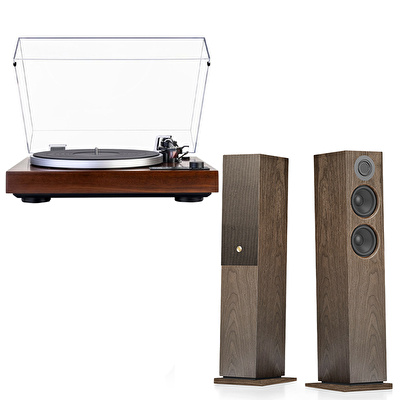 Audio Pro A48 W Hoparlör, Dual CS 429 Pikap Walnut Hi-Fi Müzik Sistemi