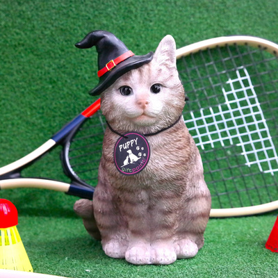 GIFTPOINT GP-3374 - Halloween Kedi Gri Oturan