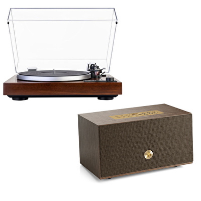 Audio Pro C5 MKII W Hoparlör, Dual CS 429 Pikap Walnut Hi-Fi Müzik Sistemi