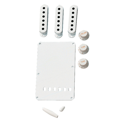 Fender Stratocaster Accessory Kit Parchment Knobs Kits & Pick Up Covers Yedek Parça