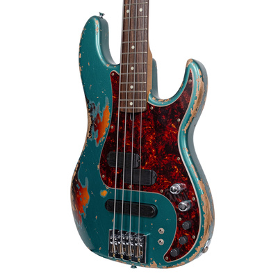 Xotic Limited Edition Zuhal 50.Yıl California XJ-1T/098 Heavy Aged HRI System Sherwood Green Over 3 Renk Sunburst Bas Gitar