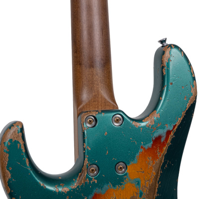Xotic Limited Edition Zuhal 50.Yıl California XJ-1T/098 Heavy Aged HRI System Sherwood Green Over 3 Renk Sunburst Bas Gitar