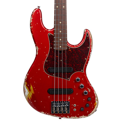Xotic Limited Edition Zuhal 50.Yıl California XJ-1T/3898 Heavy Aged Candy Apple Red Bas Gitar
