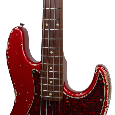 Xotic Limited Edition Zuhal 50.Yıl California XJ-1T/3898 Heavy Aged Candy Apple Red Bas Gitar