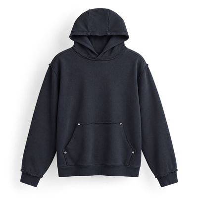 FENDER® Wash Raw Edge Antrasit Hoodie
