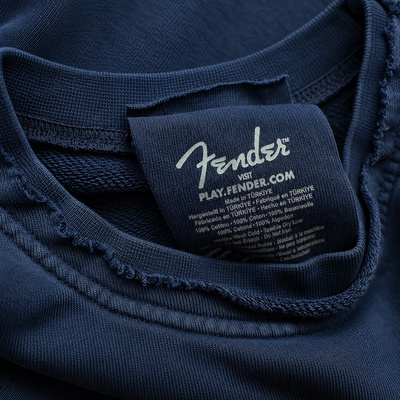 FENDER® Wash Embroidered Lacivert Sweetshirt