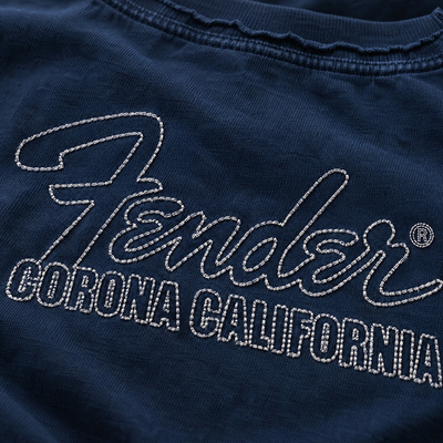 FENDER® Wash Embroidered Lacivert T-Shirt