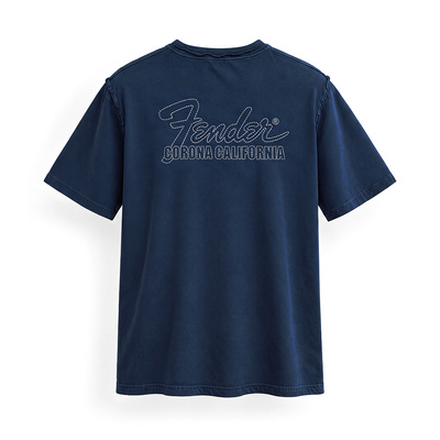 FENDER® Wash Embroidered Lacivert T-Shirt