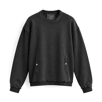 FENDER® Wash Raw Edge Antrasit Sweetshirt
