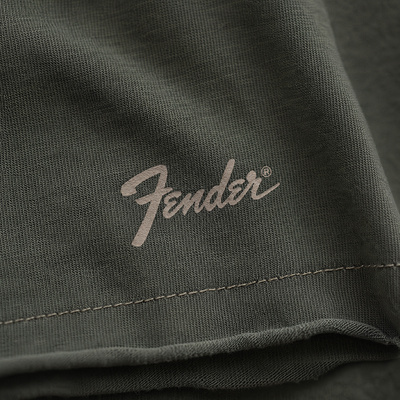 FENDER® Wash Raw Edge Grafik Mint Yeşili T-Shirt