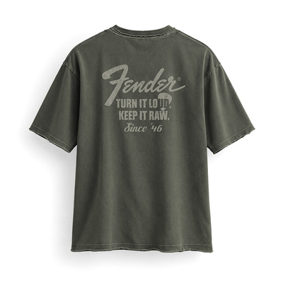 FENDER® Wash Raw Edge Grafik Mint Yeşili T-Shirt