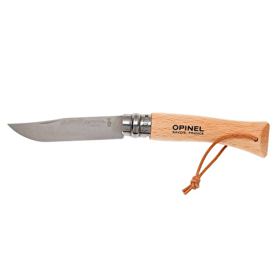 OPINEL Inox 7 No Ahşap Deri Askılı Paslanmaz Çelik Çakı