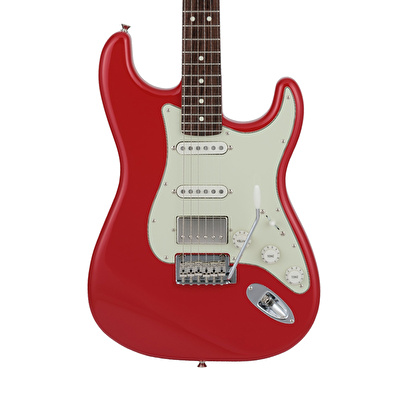 Fender 2024 Collection Made in Japan Hybrid II Stratocaster HSS Gülağacı Klavye Modena Red w/Bag Elektro Gitar