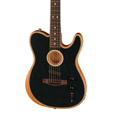 Fender Acoustasonic Player Telecaster Gülağacı Klavye Brushed Black Elektro Akustik Gitar