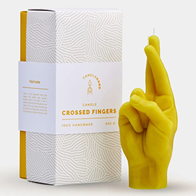 CANDLE HAND Crossed Fingers Mum Sarı