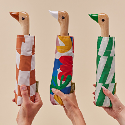 ORIGINAL DUCKHEAD Duck Kompakt Şemsiye Peanut Butter Checks