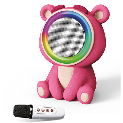 SUNIX 20W 2400 mAh Karaoke Mikrofonlu Ayıcık Bluetooth Hoparlör