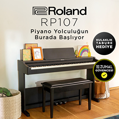 ROLAND RP107-BKX SuperNATURAL Siyah Dijital Duvar Piyanosu (Tabure & Kulaklık Hediyeli)
