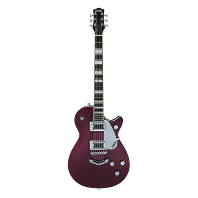 Gretsch G5220 Electromatic Jet Siyah Ceviz Klavye BroadTron Manyetikler V Stoptail Dark Cherry Metallic Elektro Gitar