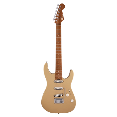 Charvel Pro Mod DK22 SSS 2 Point Tremolo Karamelize Akçaağaç Klavye Pharaohs Gold Elektro Gitar