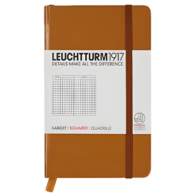 LEUCHTTURM Not Defteri Cep Boy (A6) Kareli, Karamel