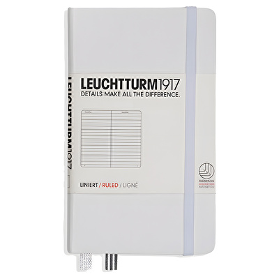 LEUCHTTURM Not Defteri Cep Boy (A6) Çizgili, Beyaz