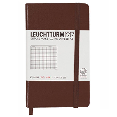 LEUCHTTURM Not Defteri Cep Boy (A6) Kareli, Çikolata Kahve