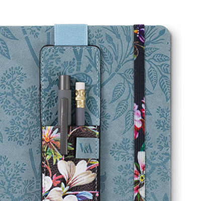 IF Bookaroo Defter Üstü Kalemlik - Siyah Çiçek Desenli