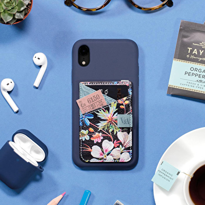 IF Bookaroo Telefon Üstü Cüzdan - Siyah Çiçek Desenli