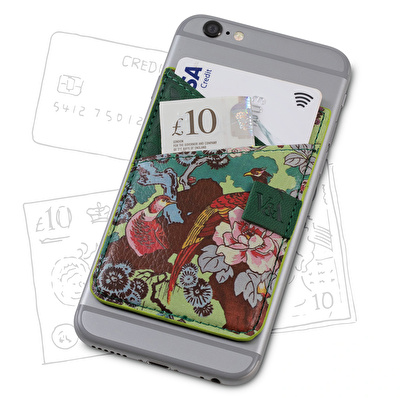 IF Bookaroo Telefon Üstü Cüzdan - Yeşil Çiçek Desenli
